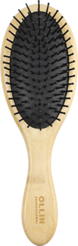 OLLIN Щётка массажная Bamboo овальная нейлоновые штифты 730666 - фото 13286